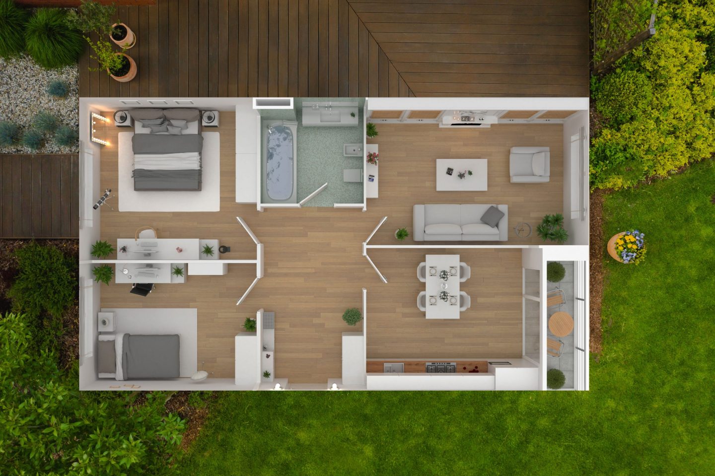 house birds eye view