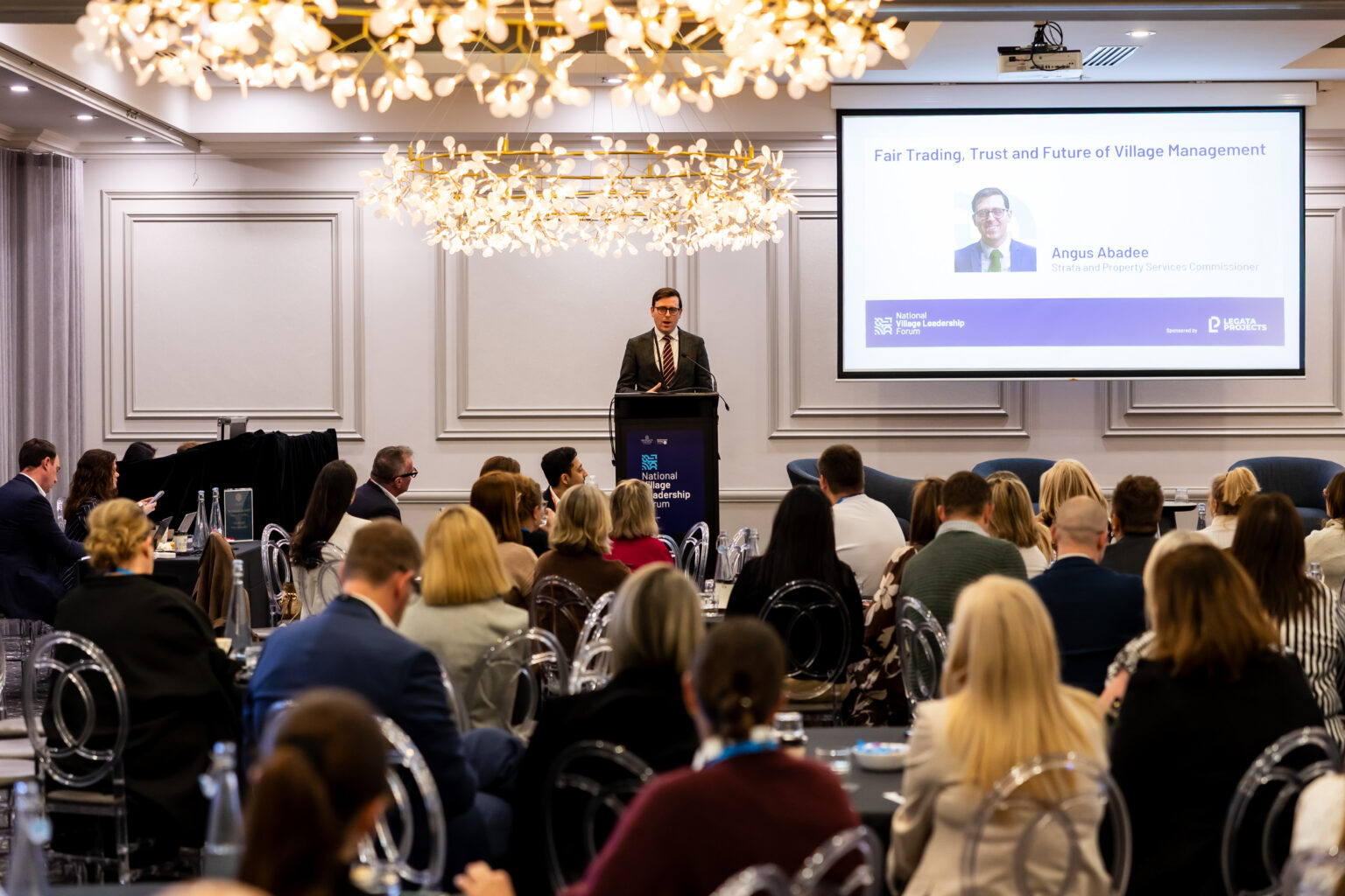Angus Abadee, NSW Strata and Property Services Commissioner, delivering the opening keynote at the National Village Leadership Forum